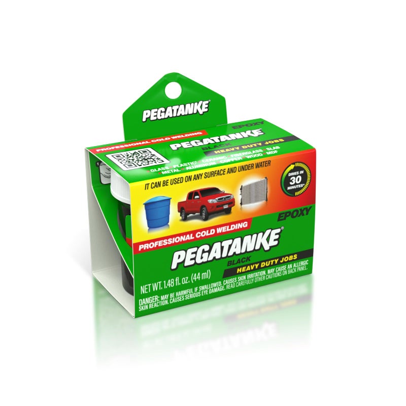 PEGATANKE - Black 2 Part Epoxy Resin & Cold Weld Adhesive | High Strength Liquid Metal Glue for Fuel Tanks & General Repair | High Temperature Epoxy for Cold Welding Waterproof Bonds (1.48 oz) - Image 1